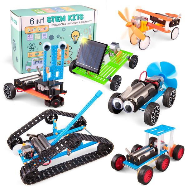 6-in-1 STEM Kit for Kids Ages 6-12, STEM Toys for Boys Ages 8-12, Robot Building Kit & Car Crafts for Kids, Science Activities Robotics Kits for 6 7 8 9 10 12 Year Old Boys Girl Birthday Gifts