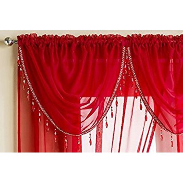 Sapphire Voile Swag - Red