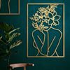 Glamativity 4 Pack Gold Wall Art Décor, Minimalist Décor Single Line A