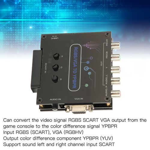 RGBS VGA SCART to YPBPR Video Transcoder, Component Video Converters for SFC for for N64 for for Wii for MD for Saturn.