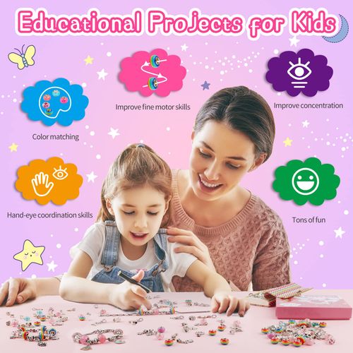 HYASIA Unicorn Gifts for Girls Jewelry Making Kit - Kids Toys Arts Crafts for Kids Age 6 7 8 9 10+ Year Old, Charm Bracelet Making Supplies Beads, Girl Birthday Party Game Children Christmas Stocking