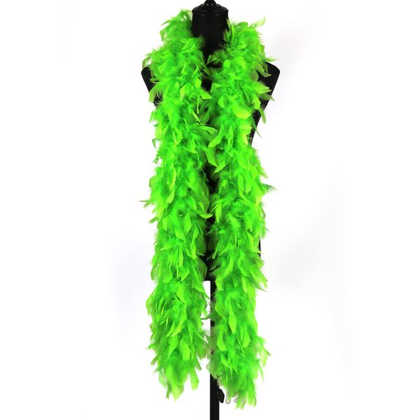 wangruida 2 Yards 90 Grams Fruit Green Turkey Feathers Chandelle Boa,Dancing Wedding Crafting Party Dress Up Halloween Decoratio