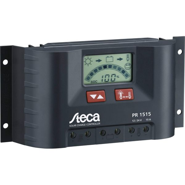 Steca PR1515 1515 Solar Charge Controller with LCD Display and Load Output for 12V Consumers up to 15A