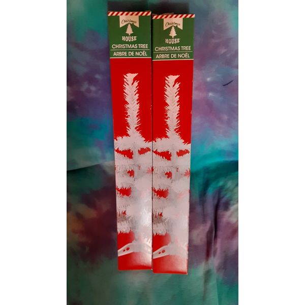 20in. Mini Christmas Tree TWO Pack White Tabletop Christmas Tree Holiday Decor