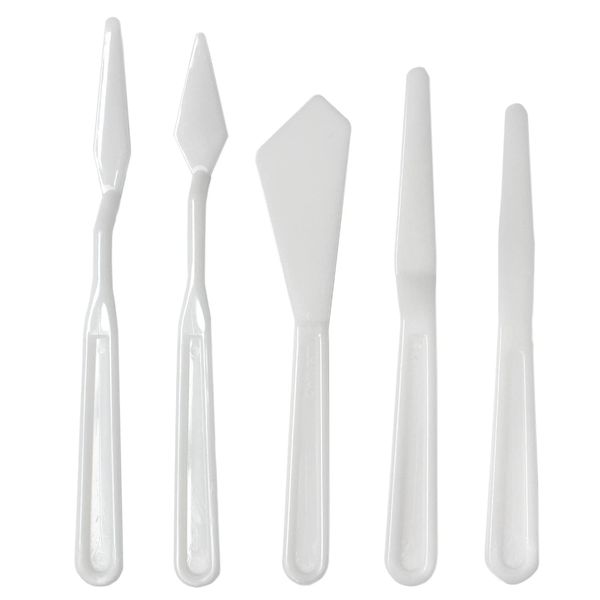 Artway Moulded Plastic Palette Knife Set - 5pcs,White