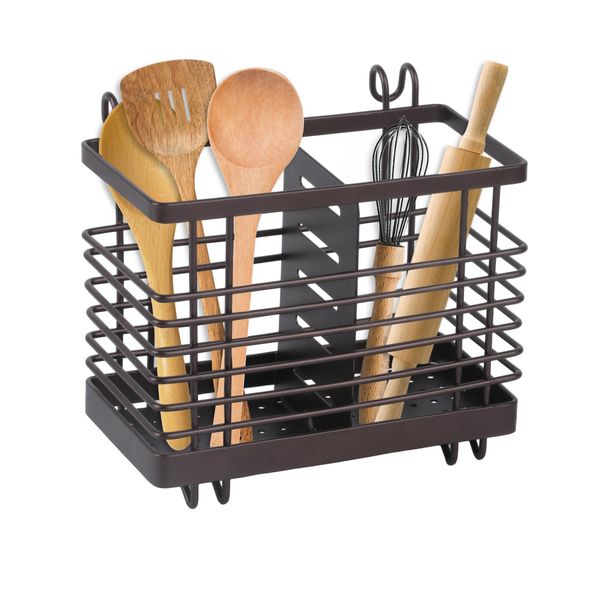 Kitchen Utensil Holder for Kitchen Cutlery Holder Stand for Table Countertop, Kitchen Utensils Organiser Storage Holder, Metal Wire Cutlery Drainer Cooking Utensils Holder for Spoons Spatulas Forks