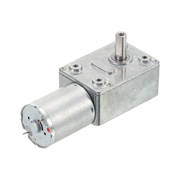 sourcing map DC 12V 2RPM Turbo Worm Geared Motor 6mm D Shape Shaft High Torque Gear Box Reduction Electric Motor