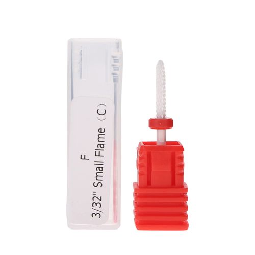 Nail Drill Bits, Ceramic Manicure Drill Bits, Ceramic Burr Podiatry Thick Nails, Grinding Head for Manicure Pedicure Cuticle Gel Nail Polishing, Red(Rocket Head F)