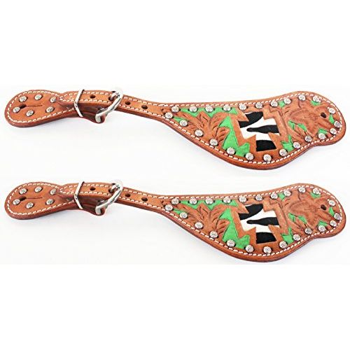 CHALLENGER Horse Western Riding Cowboy Boots Leather Spur Straps Tack 7477