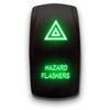 Hazard FLASHERS - Green - Laser Etched 5-Pin Double Pole Single Throw Maintained ON-Off DPST Toggle Switch 20A 12V