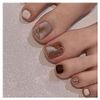 F061 Nail Tips, Pack of 24, False Nails, Foot Nails, Reusable, Summer, Weddings, Coming-of-Age Ceremonies, Easy to Remove, For Foot