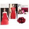 shefun JP125 Scrunchy, Volume, Pearl, Satin, Elegant, Stylish, Adult, Daily Hair Ornament, 4 Colors, red
