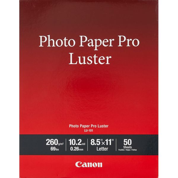 Canon LU-101 LTR(50) Luster Photo Paper Letter, 50 Sheets (LU-101 LTR)