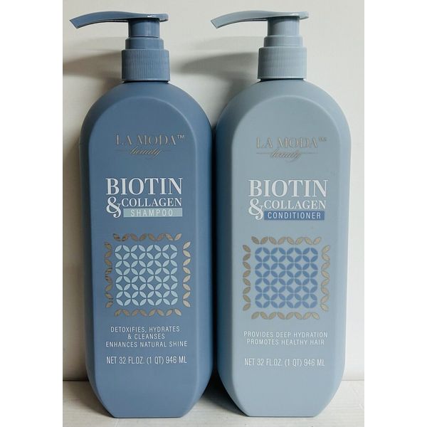 La Moda Beauty ~Biotin & Collagen Detoxifying & Hydrating Shampoo & Conditioner