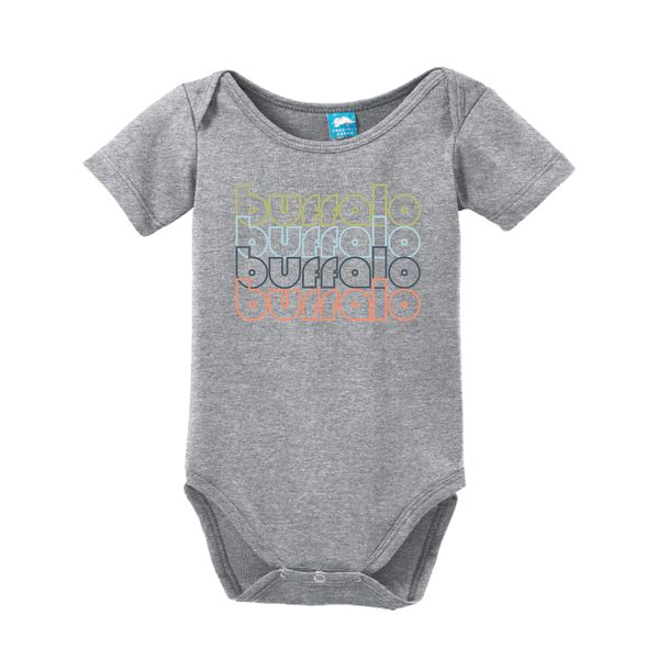 Buffalo New York Retro Printed Infant Bodysuit Baby Romper Gray 18-24 Month