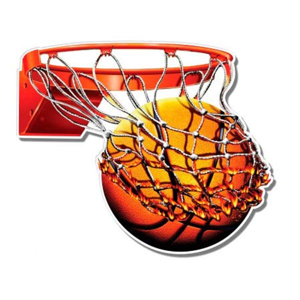 Basketball Hoop - 12" Vinyl Sticker Waterproof Decal