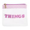 Mud Pie Women's Clear Vinyl Travel Case and Boucle Patch, Things, 6" x 7"