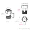 APLusee Shower Head Flow Control Valve, Solid Brass Water Flow Regulator with Adjustable Lever, Chrome