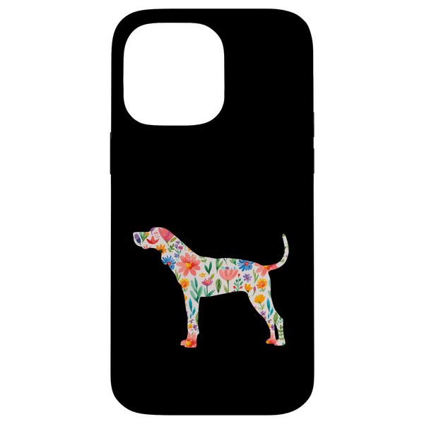 Treeing Walker Coonhound watercolor flowers design Case for iPhone 14 Pro Max