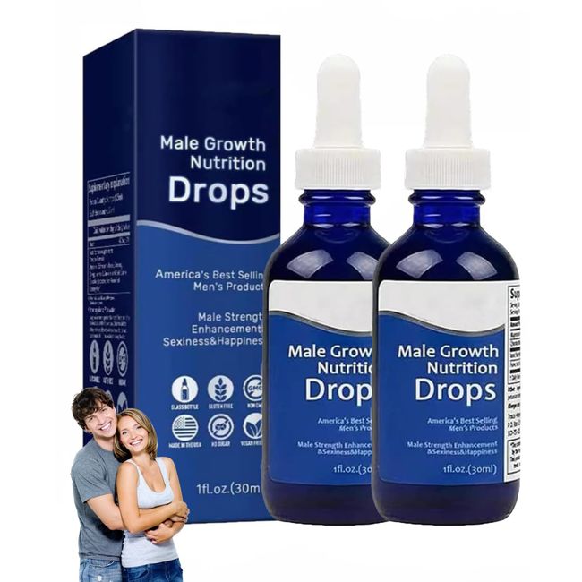 2 PCS Revitahepa Mens Drops, Revitahepa Male Growth Nutrition Drops, Nexusbio Labs Complex Men's Drops, Revitahepa Blue Direction Benefit Drops for Men