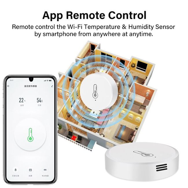 ZigBee Temperature Humidity Sensor Smart Home Remote Monitor Alexa Google  Home