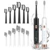Aneebart Sonic Electric Toothbrush 2 Pack，Electric Toothbrush for Adults and Kids ，Travel Electric Toothbrush Includes 12 Dupont Brush Heads，IPx7 Waterproof (Black White)