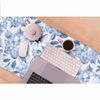 Woutay Large Mouse Pad,Blue Flowers,Stitched Edges Mousepad,Non-Slip Rubber Base