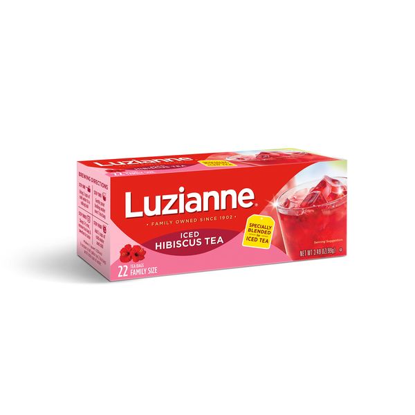 Luzianne Hibiscus Tea Bags, Family Size, Unsweetened, 132 Tea Bags ,22 Count (Pack of 6), Specially Blended for Iced Tea, Clear & Refreshing Home Brewed Summer Picnic Beverage