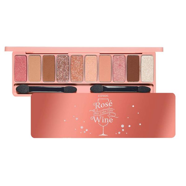 Etude Official Play Color Eyeshadow, Rose Wine, 10 Color Palette, Eyeshadow Palette