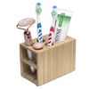 MobileVision Toothbrush and Toothpaste Holder Stand for Bathroom Vanity Storage, Bamboo, 5 slots