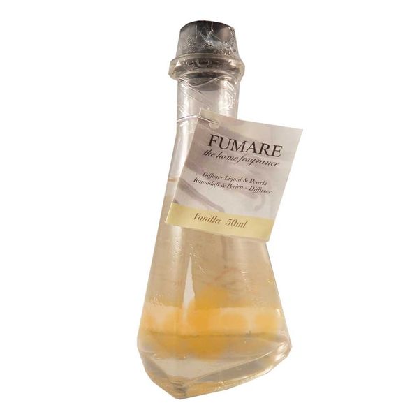 Raumduft mit Perlen - Diffuser mit 6 Stäbchen - 50ml Duftöl Lufterfrischer verschiedene Düfte (Vanilla)