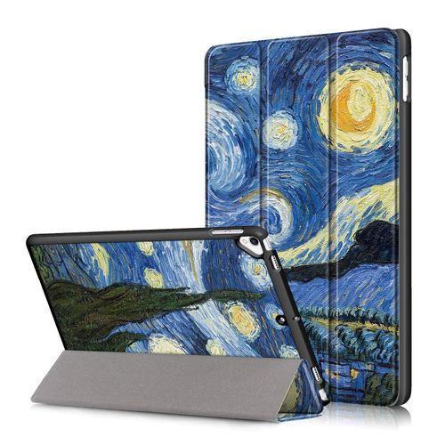 UUcovers for Apple iPad 10.2 Case 9th/8th/7th Gen Cover (2021/2020/2019) with Auto Wake/Sleep, Ultra Thin Lightweight Trifold Stand Folio PU Leather & Hard Back Hybrid Cover, Van Gogh Starry Night
