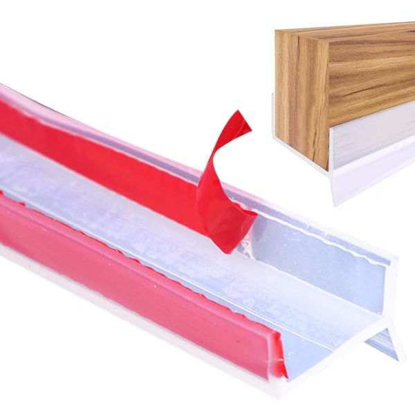 RANJIMA 5M Sockelprofil Sockelblendenprofil für 15mm 16mm 17mm Holzstärke, Sockelleiste Küche Transparent Küchenleiste Abdichtungsprofil mit Dichtungslippe für Küchensockel (5M)
