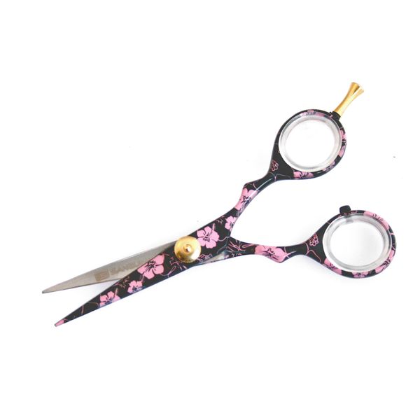 Professional Pink Hairdressing Scissors 5 inch (12 cm), Beautiful Flowers