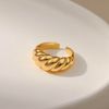 Jewlure Gold Braided Ring, Twisted Metallic Band Ring