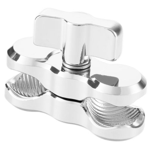 Tackform Chrome Double Socket Arm - Short Arm Compatible with 1" / 25.4mm / B Size Ball Components 25 Series | Pro-Grade Billet Aluminum | Securely Mount Phone, Tablet, Tuner, Action Camera, More