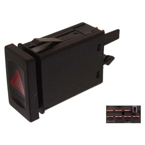 febi bilstein 44701 Warnblinkschalter mit Relais , 1 Stück, black, red