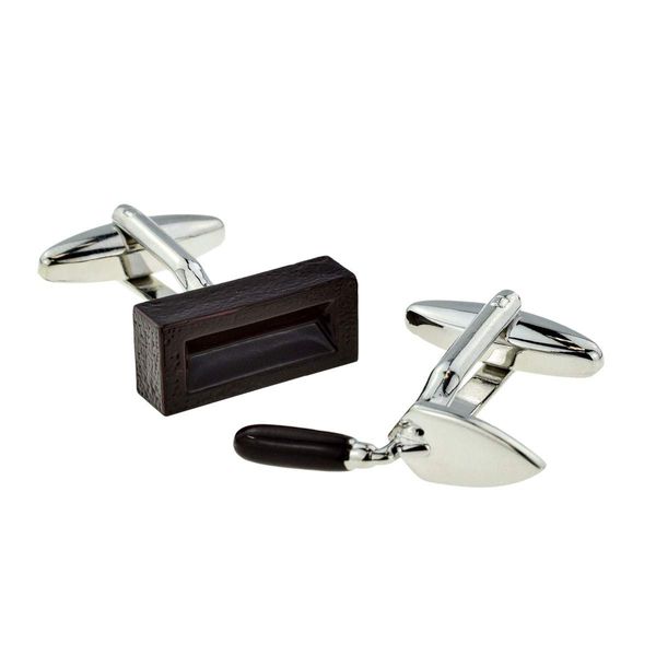 Builder or Bricklayers Coloured Brick & Trowel Cufflinks Presented in a Cufflink Box