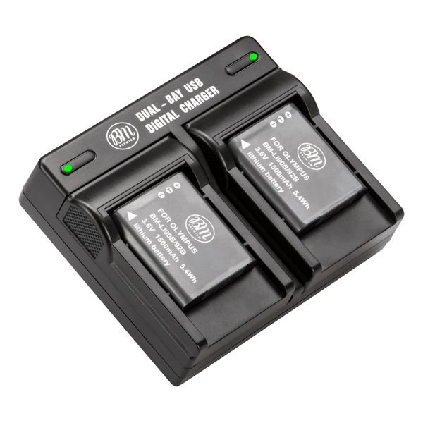 BM Premium 2 Pack of DB-110 Batteries and Dual Bay Battery Charger for Ricoh GR III, GR IIIx, Theta X, WG-6, and G900 Digital Cameras