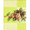 Christmas Tablecloth Yuletide Pattern Green Blocks Fabric 70 Round Holly Berries