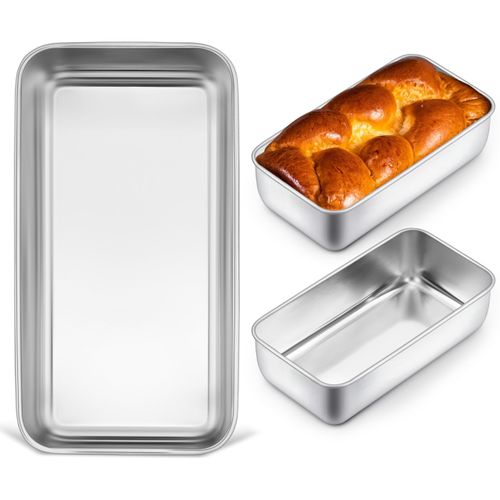 Herogo 9 x 5 Inch Loaf Pans Set of 3, Rectangle Bread Loaf Pans for Baking Bread Homemade Meatloaf, Banana, Brownies, Lasagnas, Oven & Dishwasher Safe