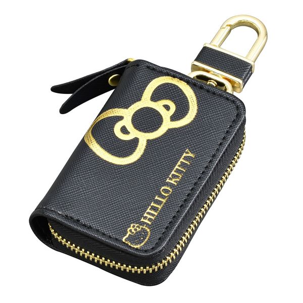 SEIWA KT523 Hello Kitty Car Smart Key Case, B&G, Black + Gold