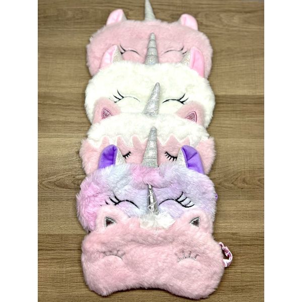 Pink Unicorn Sleeping Mask Purple Soft Silk Girls Women