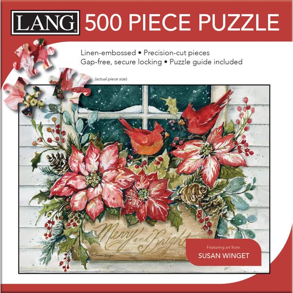 LANG Poinsettia Window Box Puzzle - 500 Pc (5039191)
