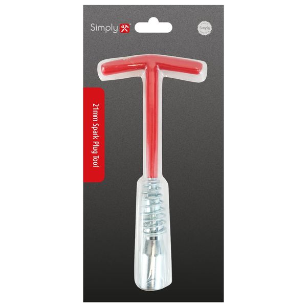 Simply Tools SPS02 T-Type Spark Plug Spanner 21mm with Rubber Insert