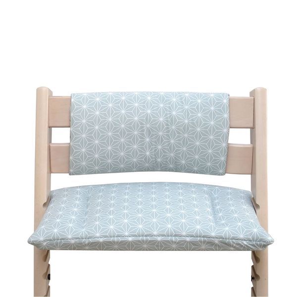 Blausberg Baby - BESCHICHTET - Kissen Set Junior *DIVERSE Farben* für Stokke Tripp Trapp (ohne Schlitz im Sitzkissen) - Sitzverkleinerer Happy Star Grün