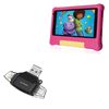 BoxWave Smart Gadget Compatible with Fullant Android 11 Tablet for Kid FLY7073 (7 in) - AllReader SD Card Reader, microSD Card Reader SD Compact USB - Jet Black
