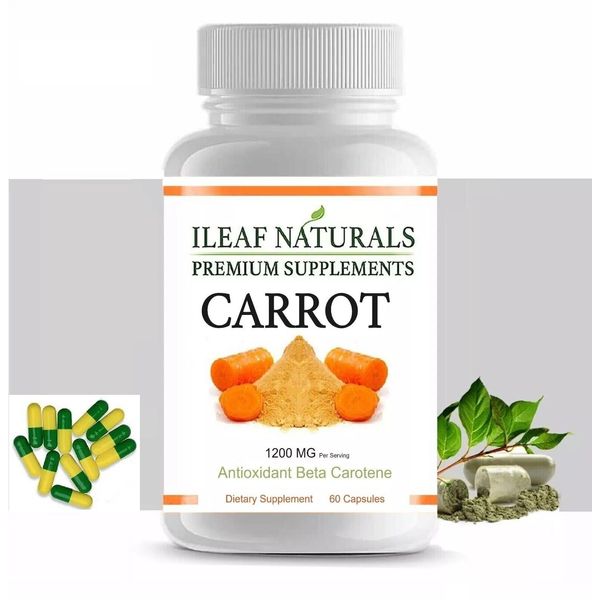 iLeafNaturals Organic Carrot Capsules 1200 MG - 60 vegetarian capsules