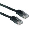 PCCONNECT CAT6 Flat UTP Cable, 32AWG, Black, 10 feet Cable