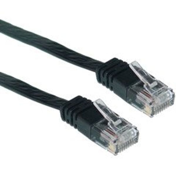 PCCONNECT CAT6 Flat UTP Cable, 32AWG, Black, 10 feet Cable